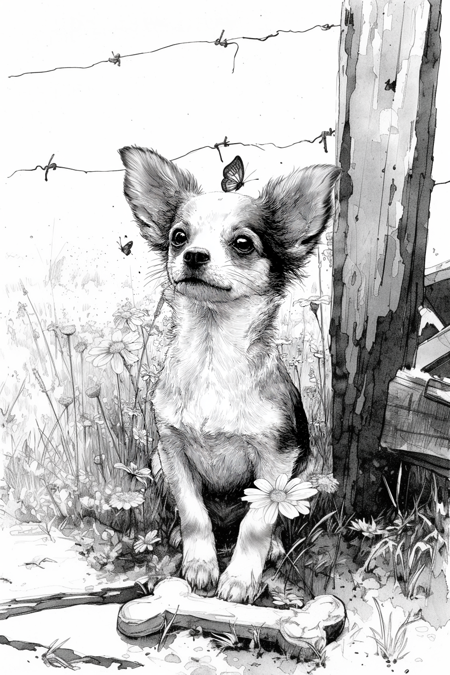 Cute Chihuahua Coloring Book 1 for Adults/Kids Adorable Puppy Designs, Relaxing Stress Relief Dog Coloring Pages Perfect Gift Chihuahua Lovers